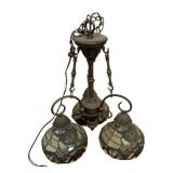 3 Light Stained Glass Hanging Chandelier