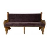 Vintage Upholstered Church Pew - 35 x 65 x 22