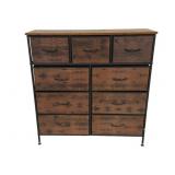 9 Drawer Wood/Metal Bin Chest - 39.5 x 12 x 40.5