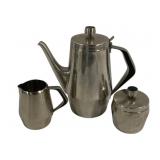 3 Oneida Stainless Steel Tea Set