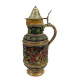 Large German Beer Stein - Marked 16" Tall