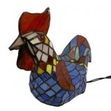 Stained Glass Rooster Lamp - 10 x 13
