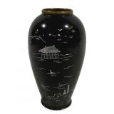 Brass Oriental Vase w/ Mother of Pearl Inlay