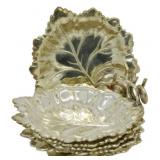 6 Ellis and Barker Early 20th Century Leaf Bowls