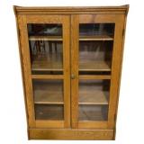 Antique Glass Front Bookcase Cabinet