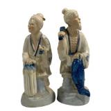 Pair Porcelain Chinese 15" Figurines - As is