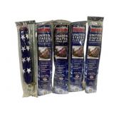 5 U.S.A. Flag Sets in package