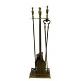 Vintage Brass/Iron Fireplace Tool Set - 28 x 9 x 6