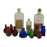 13 Vintage Glass Bottles