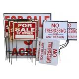 Lot of "For Sale" & "No Trespassing" Signs