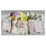 Assorted Vintage Embroidered Pillow Cases & Others