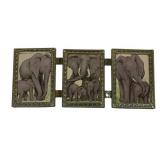 3 Framed Elephant Prints - 5 x 7.5 x 3