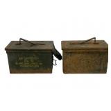 2 Metal Ammo Boxes - 12 x 6 x 7.5
