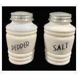 Milk Glass Salt & Pepper Shakers - 5" Tall