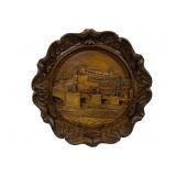 Carved Wood Wall Art - 8.25" Round