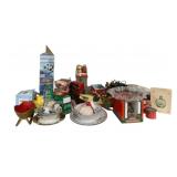 Table Lot of Assorted Christmas Decor
