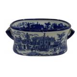 Blue/White Ironstone Porcelain Footbath Basin