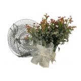 Hanging Wired Baskets w/ Faux Flowers