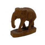 Carved Wood Elephant - 3.5 x 3 x 1.5