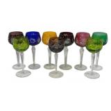 9 Clear Glass Wine Glasses - 7.5" Tall