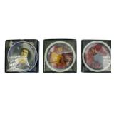 3 1992 Vtg Star Trek Mini Porcelain Plates