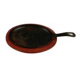 Lodge Cast Iron Skillet w/ Wood Tray - 7.5 x 10