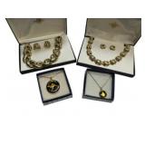 2 Necklace and Earring Sets & 2 Souvenir Necklaces
