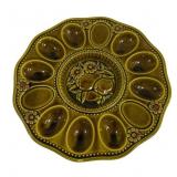 Vintage Ceramic Deviled Egg Tray - 14" Round