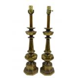 2 Brass Lamps - 24.5" Tall - No Shade