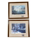 2 Framed Duck Prints - Signed - 24.5 x 20.5