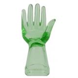 Green Glass Hand Ring Holder 8"
