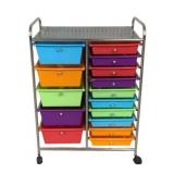 Metal/Plastic Rolling Storage Bin Organizer