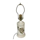 Vintage Floral Porcelain Table Lamp - 18" Tall