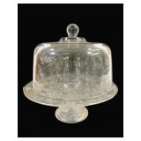 Vintage Cake Stand w/ Glass Dome - 13 x 13