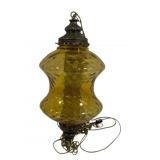Large Swag Amber Glass Fixture - 23 x 11