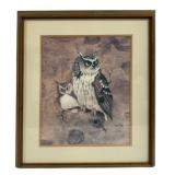 Framed RIchard Hinger Screech Owl Print - 24 x 29
