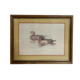Framed Signed Duck Print - 26 x 32
