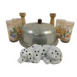 Lot of Assorted Items - Cups, Cake Plate & More