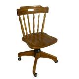 Antique Rolling Wooden Office Chair