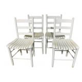 4 Vintage Ladder Back Chairs - 15 x 18 x 35