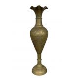 Etched Brass Vase - 31" Tall