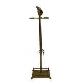 Brass Fireplace Tool Holder w/ Tool - 29 x 9 x 5.5