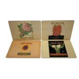 4 Vintage Place Mats- 16 x 11.5