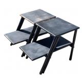 2 Painted Bamboo Style End Tables