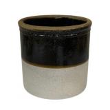 Brown & White Stoneware Crock - 8 x 8