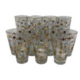 14 Vintage Gold Leaf/Gold Rim Glass Tumblers