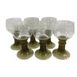 6 German Roemer Wine Glasses