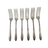 6 National Sterling Co. Sterling Fish Forks-8.99oz