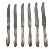6 Sterling Handled Knives - 11.98oz total