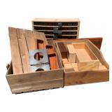 Lot of Wood Boxes and Organizers